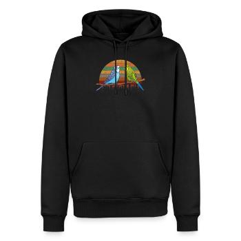 Budgie parakeet - Men’s Premium Organic Hoodie - black - Front - Nico (187cm)