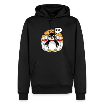 Au Bowling Club comme bowler avec pingouin cône shit - Sweat à capuche Premium bio Homme - noir - Devant - Nico (187cm)