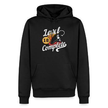 18. Geburtstag Gamer Level 18 - Männer Premium Bio Hoodie - Schwarz - Vorne - Nico (187cm)