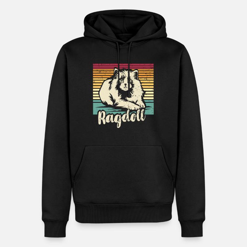Ragdoll-Katze - Männer Premium Bio Hoodie - Schwarz