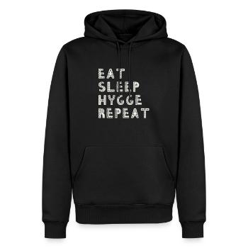 Hygge Hyggelig Skandinavien Eat Sleep - Männer Premium Bio Hoodie - Schwarz - Vorne - Nico (187cm)