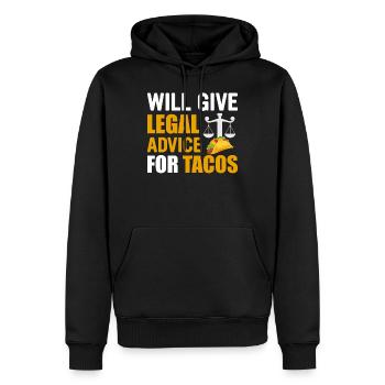Donnera des conseils juridiques à l'avocat de Tacos Taco - Sweat à capuche Premium bio Homme - noir - Devant - Nico (187cm)