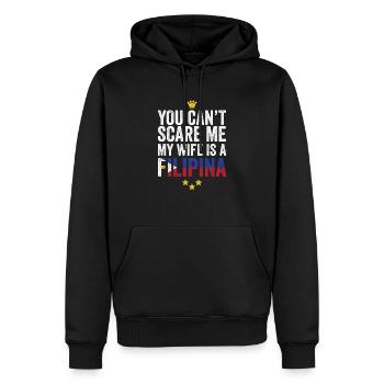 Kann mich nicht erschrecken Frau ist Filipina Philippinen Pinoy - Männer Premium Bio Hoodie - Schwarz - Vorne - Nico (187cm)