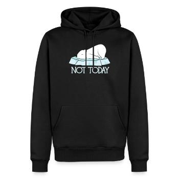Not Today Eisbär - Heute nicht! - Männer Premium Bio Hoodie - Schwarz - Vorne - Nico (187cm)