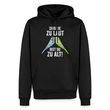 Wellensittich Vogel Wellensittichliebhaber Lustige - Männer Premium Bio Hoodie - Schwarz - Vorne - Nico (187cm)