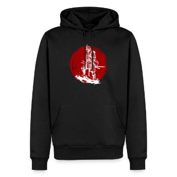 Japanischer Samurai - Japanischer Liebhaber - Bushido - Krieger - Männer Premium Bio Hoodie - Schwarz - Vorne - Nico (187cm)