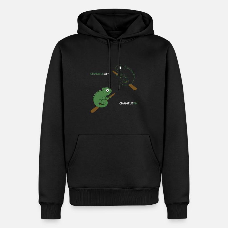 Caméléon ChameleOFF camouflage drôle reptile - Sweat à capuche Premium bio Homme - noir