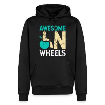 Humour en fauteuil roulant handicap handicap - Sweat à capuche Premium bio Homme - noir - Devant - Nico (187cm)