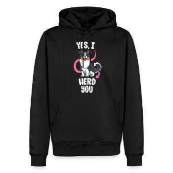Funny Australian Shepherd Mom Gifts Aussie Yes I - Men’s Premium Organic Hoodie - black - Front - Nico (187cm)