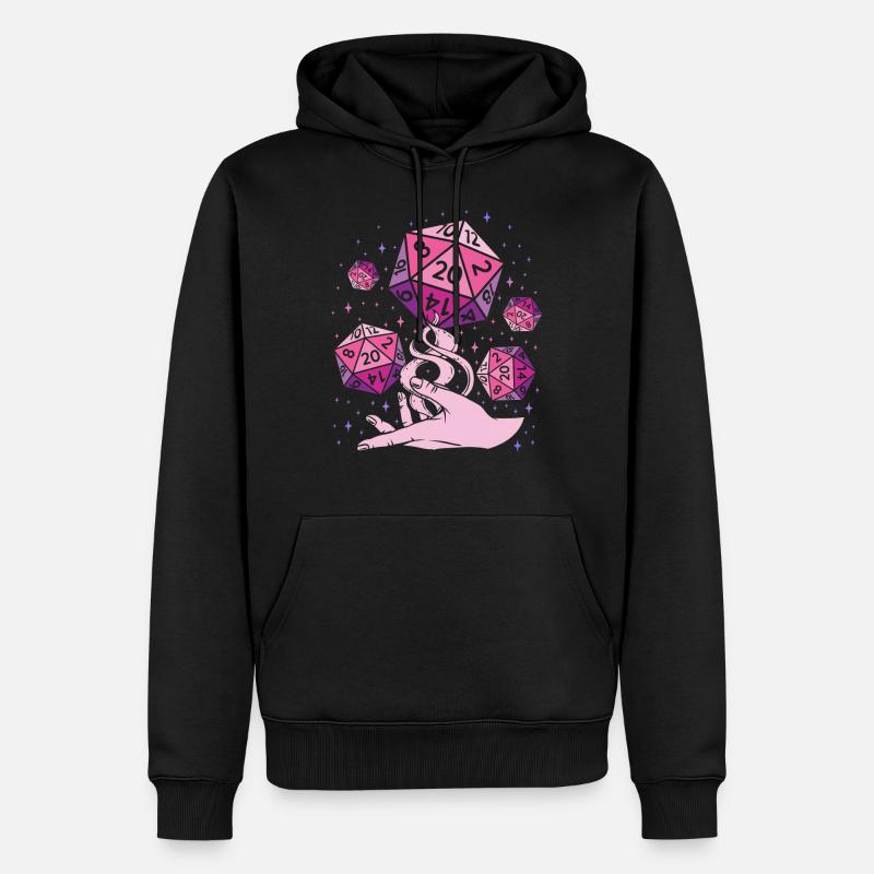 Fantasy Dice - Männer Premium Bio Hoodie - Schwarz