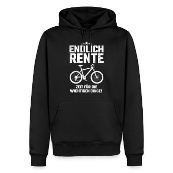 Endlich Rente Fahrrad Fahrradfahrer Rentner - Männer Premium Bio Hoodie - Schwarz - Vorne - Nico (187cm)