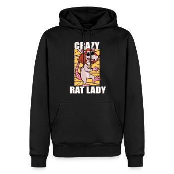 Ratte, Rattenlady, verückte, Ratten - Männer Premium Bio Hoodie - Schwarz - Vorne - Nico (187cm)