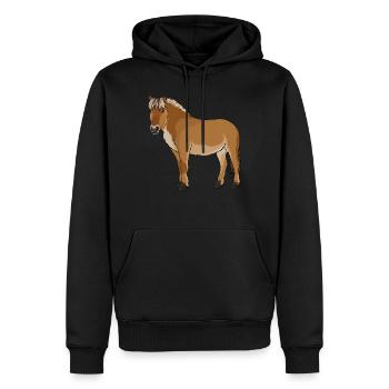 Norwegisches Fjordpferd Geschenk - Männer Premium Bio Hoodie - Schwarz - Vorne - Nico (187cm)