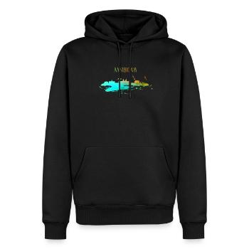 Amsterdam Skyline Art - Männer Premium Bio Hoodie - Schwarz - Vorne - Nico (187cm)