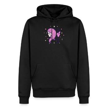Signe du zodiaque horoscope astrologie Gémeaux - Sweat à capuche Premium bio Homme - noir - Devant - Nico (187cm)