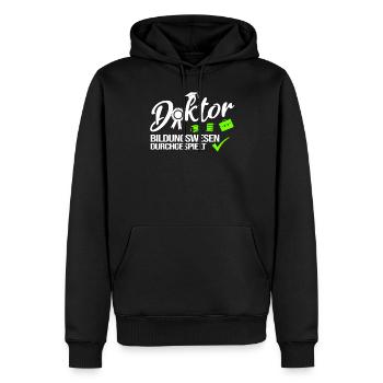 Doktor Bildungswesen Durchgespielt Doktorand - Männer Premium Bio Hoodie - Schwarz - Vorne - Nico (187cm)