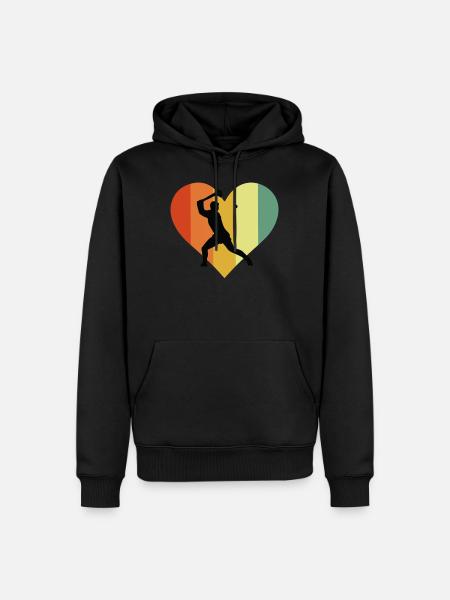 Retro Hurling Heart Design - Men’s Premium Organic Hoodie - black