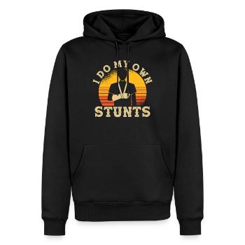 Je fais mes propres cascades de blessures au bras - Sweat à capuche Premium bio Homme - noir - Devant - Nico (187cm)