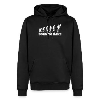 Funny Born To Bake Gift - Men’s Premium Organic Hoodie - black - Front - Nico (187cm)