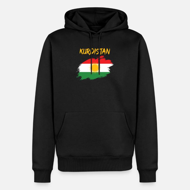 Drapeau drapeau kurde Kurdistan drapeau - Sweat à capuche Premium bio Homme - noir