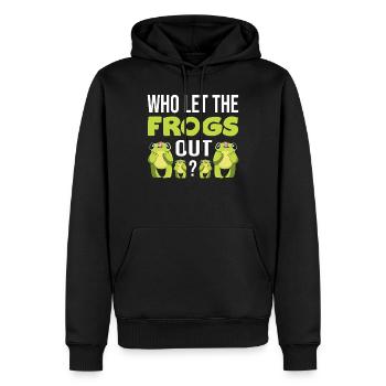 Frog ampibian biologist - Men’s Premium Organic Hoodie - black - Front - Nico (187cm)