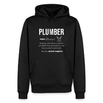 Klempner Sanitär Arbeit Rohr Geschenk - Männer Premium Bio Hoodie - Schwarz - Vorne - Nico (187cm)