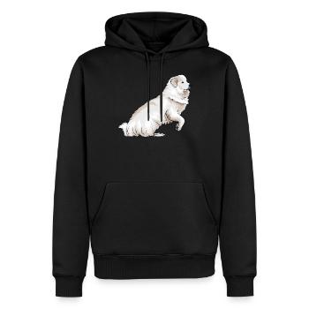 Chien de Montagne des Pyrénées | Grandes Pyrénées - Sweat à capuche Premium bio Homme - noir - Devant - Nico (187cm)