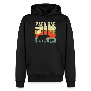 Papa Bär - Männer Premium Bio Hoodie - Schwarz - Vorne - Nico (187cm)