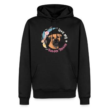 Border terrier - Sweat à capuche Premium bio Homme - noir - Devant - Nico (187cm)