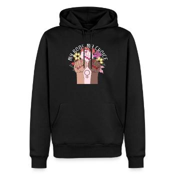 My Body My Choice Body Positivity Frauenrechte - Männer Premium Bio Hoodie - Schwarz - Vorne - Nico (187cm)