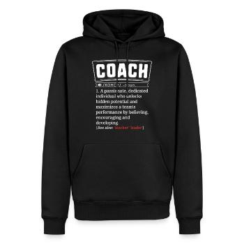 Coach Shirt Cute Sport Health Coach Definition - Men’s Premium Organic Hoodie - black - Front - Nico (187cm)