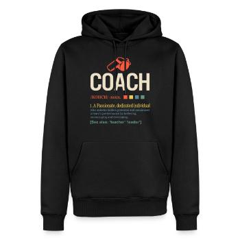 Coach Shirt Cute Sport Health Coach Definition - Men’s Premium Organic Hoodie - black - Front - Nico (187cm)