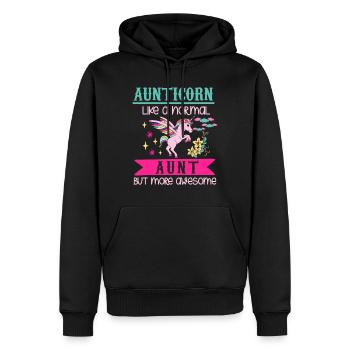 Unicorn unicorn rainbow glitter aunt gift - Men’s Premium Organic Hoodie - black - Front - Nico (187cm)