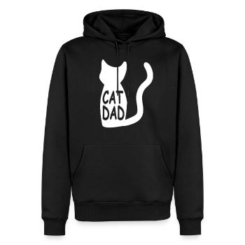 Katzen Vater Katzen Papa CAT DAD - Männer Premium Bio Hoodie - Schwarz - Vorne - Nico (187cm)