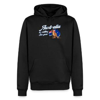 L'Australie appelle un cadeau de kangourou en Australie - Sweat à capuche Premium bio Homme - noir - Devant - Nico (187cm)