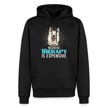 Berger Blanc Suisse - Men’s Premium Organic Hoodie - black - Front - Nico (187cm)