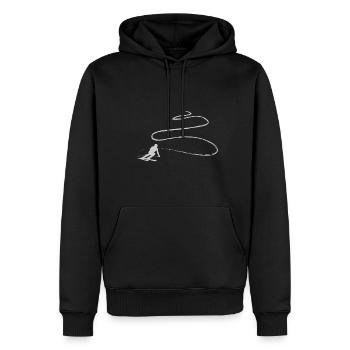 Ski Luft mit Freizeit und Skiurlaub auf Skiern - Männer Premium Bio Hoodie - Schwarz - Vorne - Nico (187cm)