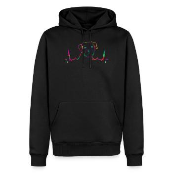 Cadeau coloré d'ECG de border terrier - Sweat à capuche Premium bio Homme - noir - Devant - Nico (187cm)