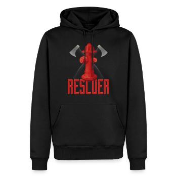 Feuerwehr Retter - Männer Premium Bio Hoodie - Schwarz - Vorne - Nico (187cm)