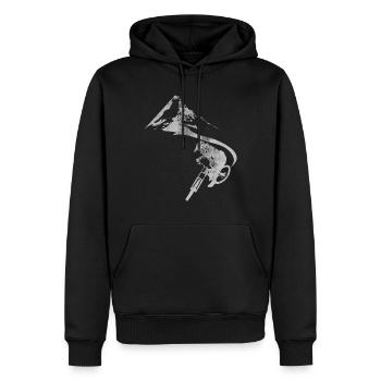 Cadeau de course cycliste pour papy et cyclistes en VTT - Sweat à capuche Premium bio Homme - noir - Devant - Nico (187cm)