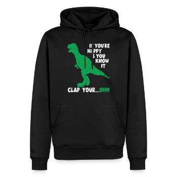 Dinosaurier T-Rex Witz Dino Meme Spaß Gag - Männer Premium Bio Hoodie - Schwarz - Vorne - Nico (187cm)