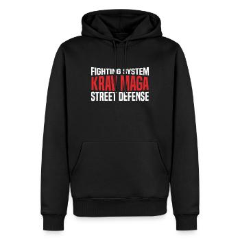 Krav Maga - Sweat à capuche Premium bio Homme - noir - Devant - Nico (187cm)
