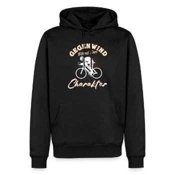 Gegenwind Fahrrad Radfahrer Rennrad Geschenk - Männer Premium Bio Hoodie - Schwarz - Vorne - Nico (187cm)
