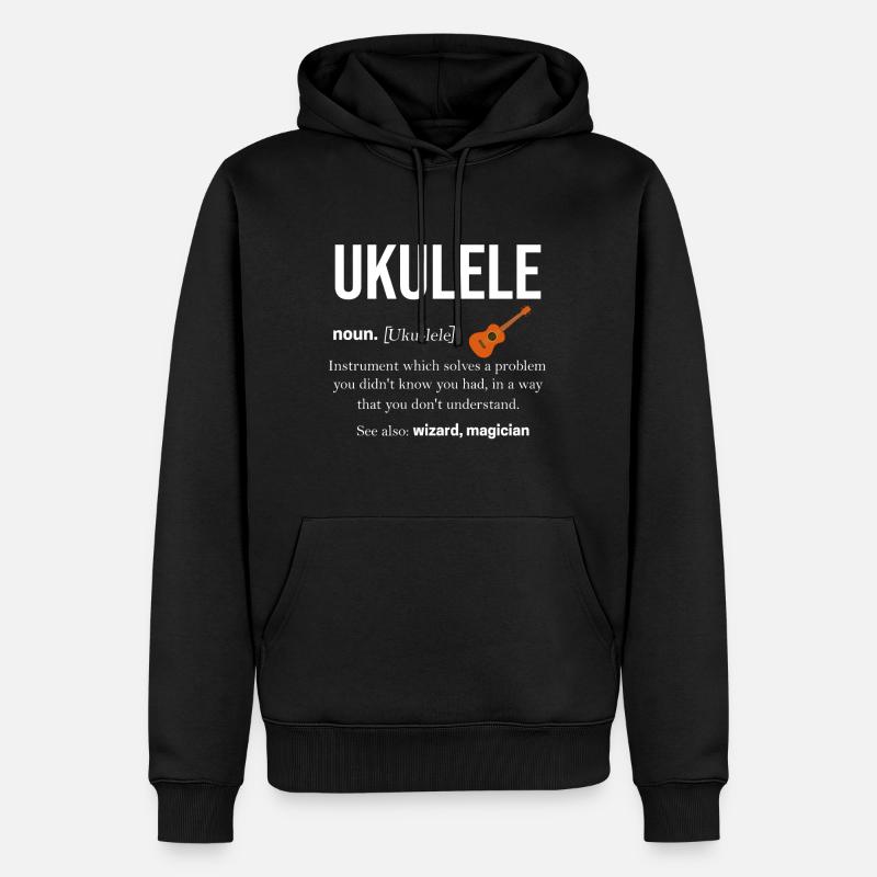 ukulélé - Sweat à capuche Premium bio Homme - noir