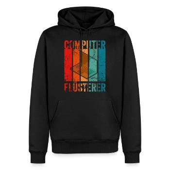 Vintage Computer Flüsterer - Männer Premium Bio Hoodie - Schwarz - Vorne - Nico (187cm)