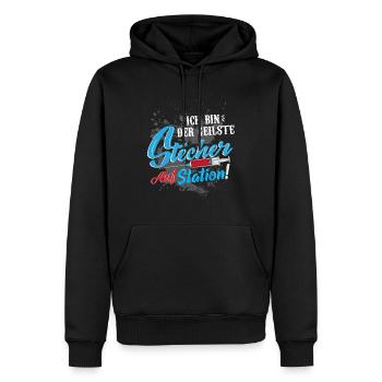 Krankenpfleger der geilste Stecher auf Station - Männer Premium Bio Hoodie - Schwarz - Vorne - Nico (187cm)