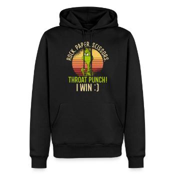 Rock Paper Scissors Throat Punch - Männer Premium Bio Hoodie - Schwarz - Vorne - Nico (187cm)