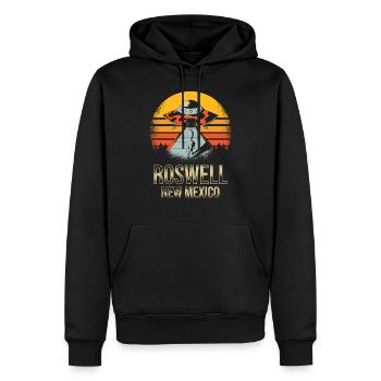 Roswell New Mexico UFO extraterrestre - Sweat à capuche Premium bio Homme - noir - Devant - Nico (187cm)