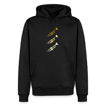 Trompette colorée - Sweat à capuche Premium bio Homme - noir - Devant - Nico (187cm)