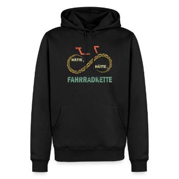 Hätte Hätte Fahrradkette - Männer Premium Bio Hoodie - Schwarz - Vorne - Nico (187cm)